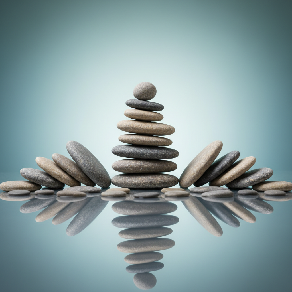 Абстрактна композиция от камъни символизираща баланс